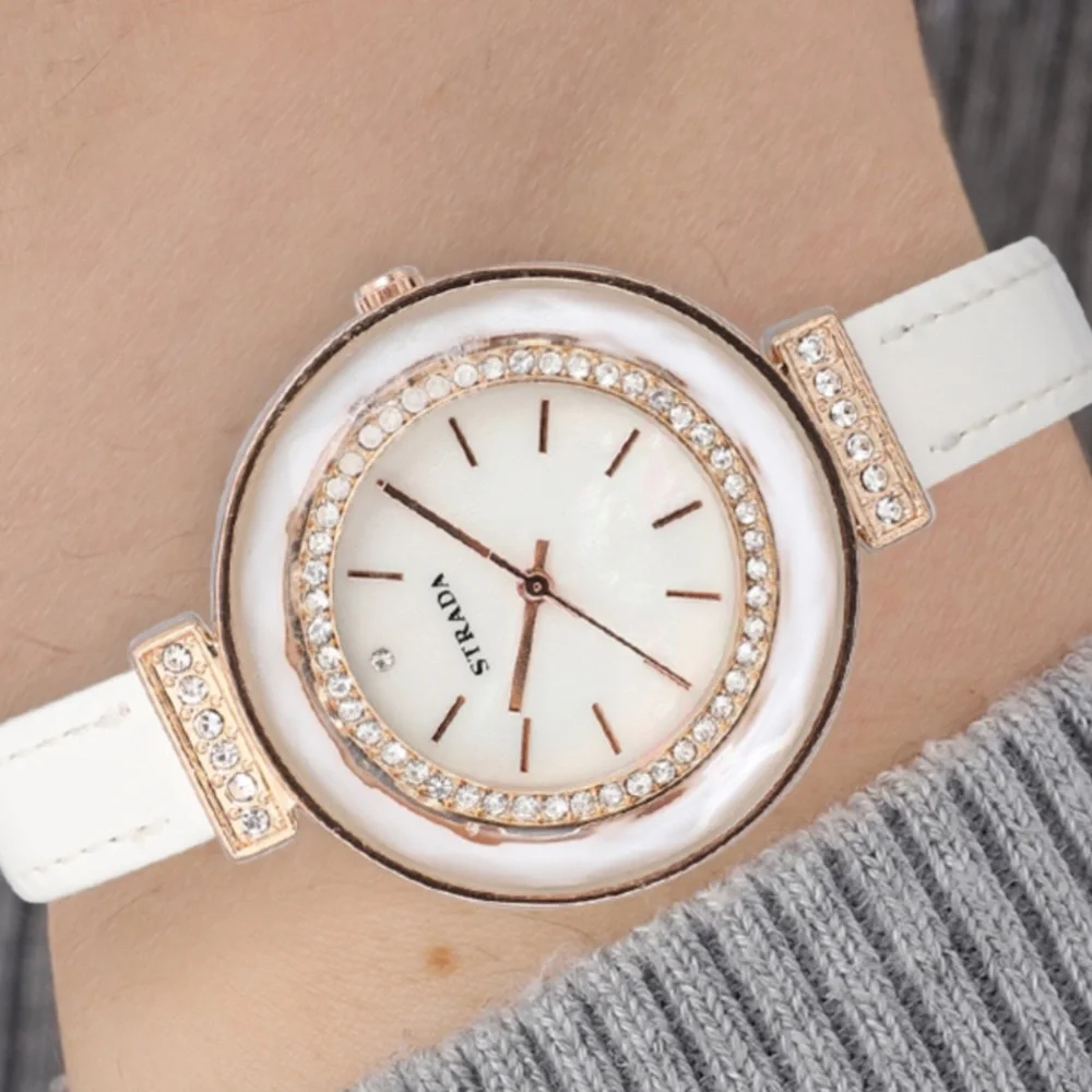 White Watch with White Austrian Crystals